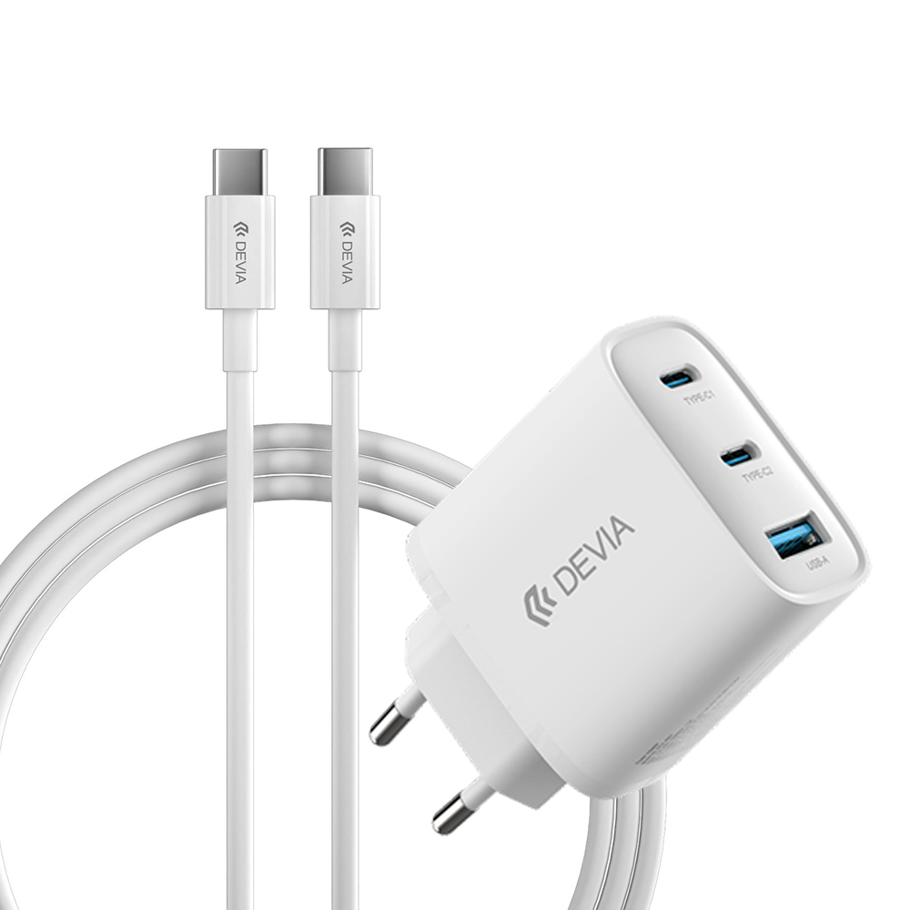 Devia RCE-6505ACCL Extreme Speed PD 65W GaN + QC 3.0 Hálózati Töltőfej + E