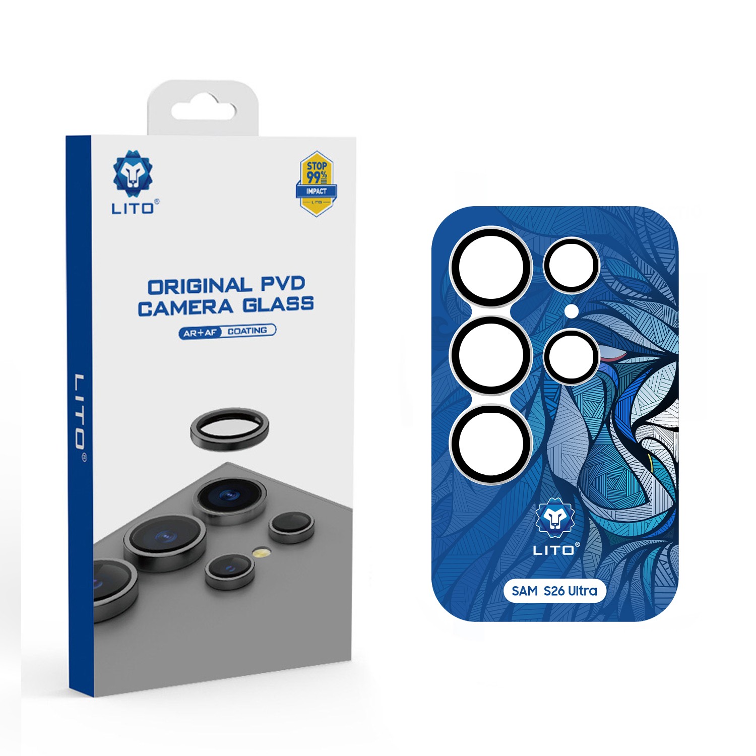 Samsung S26 Ultra Lito S+ 3D AR Titánium Kameravédő Üvegfólia - Ezüst