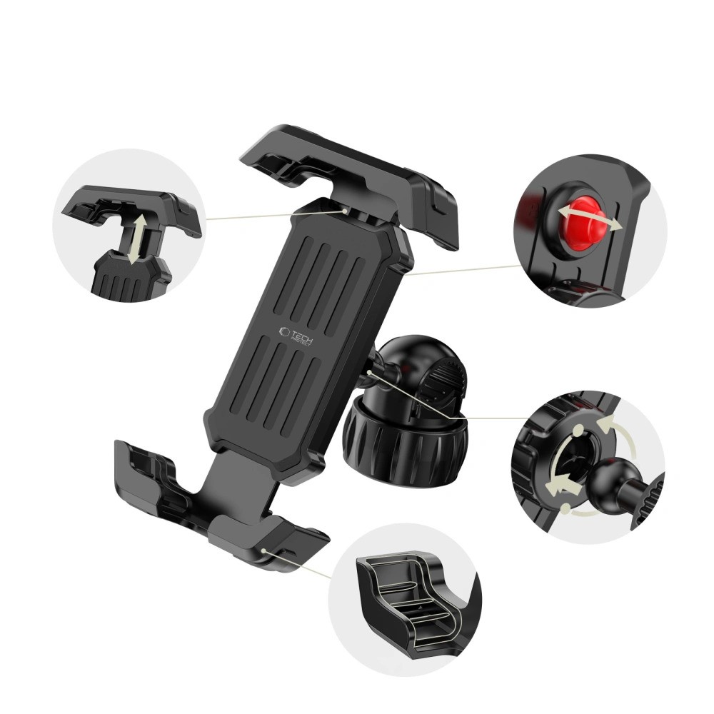 Tech-Protect V6 Univerzális Motoros és Biciklis Tartó - Fekete