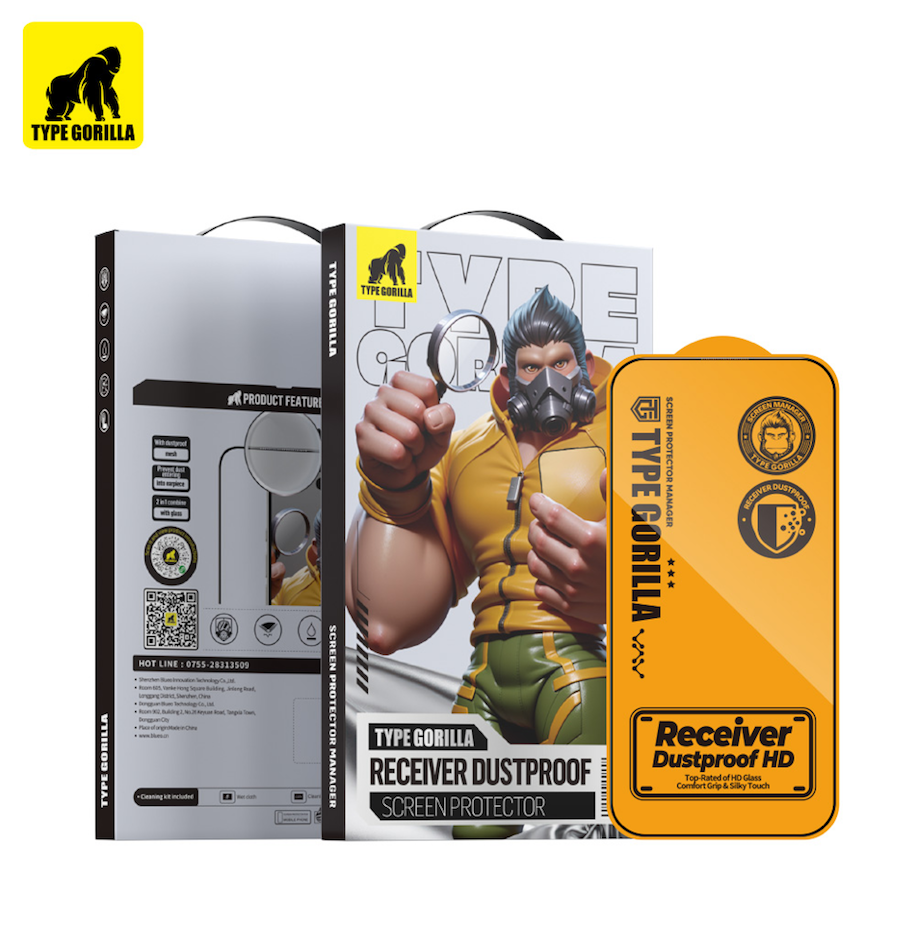 Apple iPhone 16 Pro TG ESD Receiver Dustproof 2.5D Full Üvegfólia - Fekete