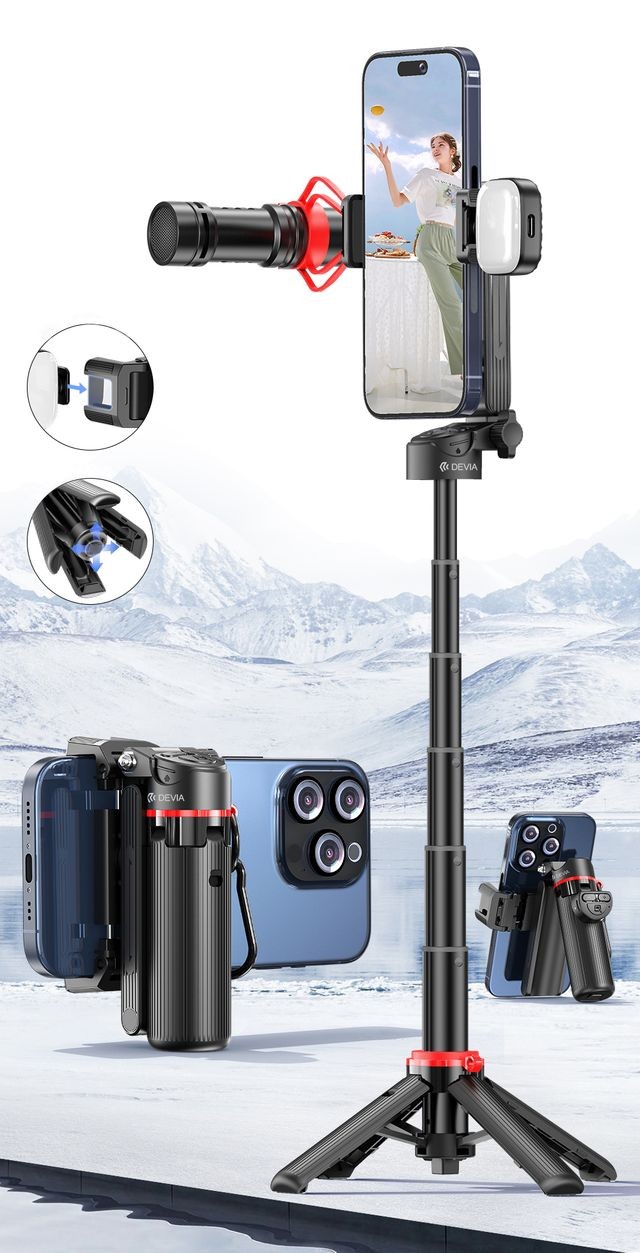 Devia F07 Pro2 Phone Asisst Mini Multifunkciós Wireless Selfie Bot - Feket