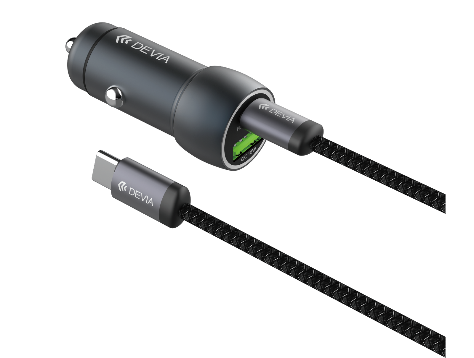 Devia EA507 Extrem Speed PD 30W+QC 3.0 18W Autós Töltőfej + PD Type-C Adat