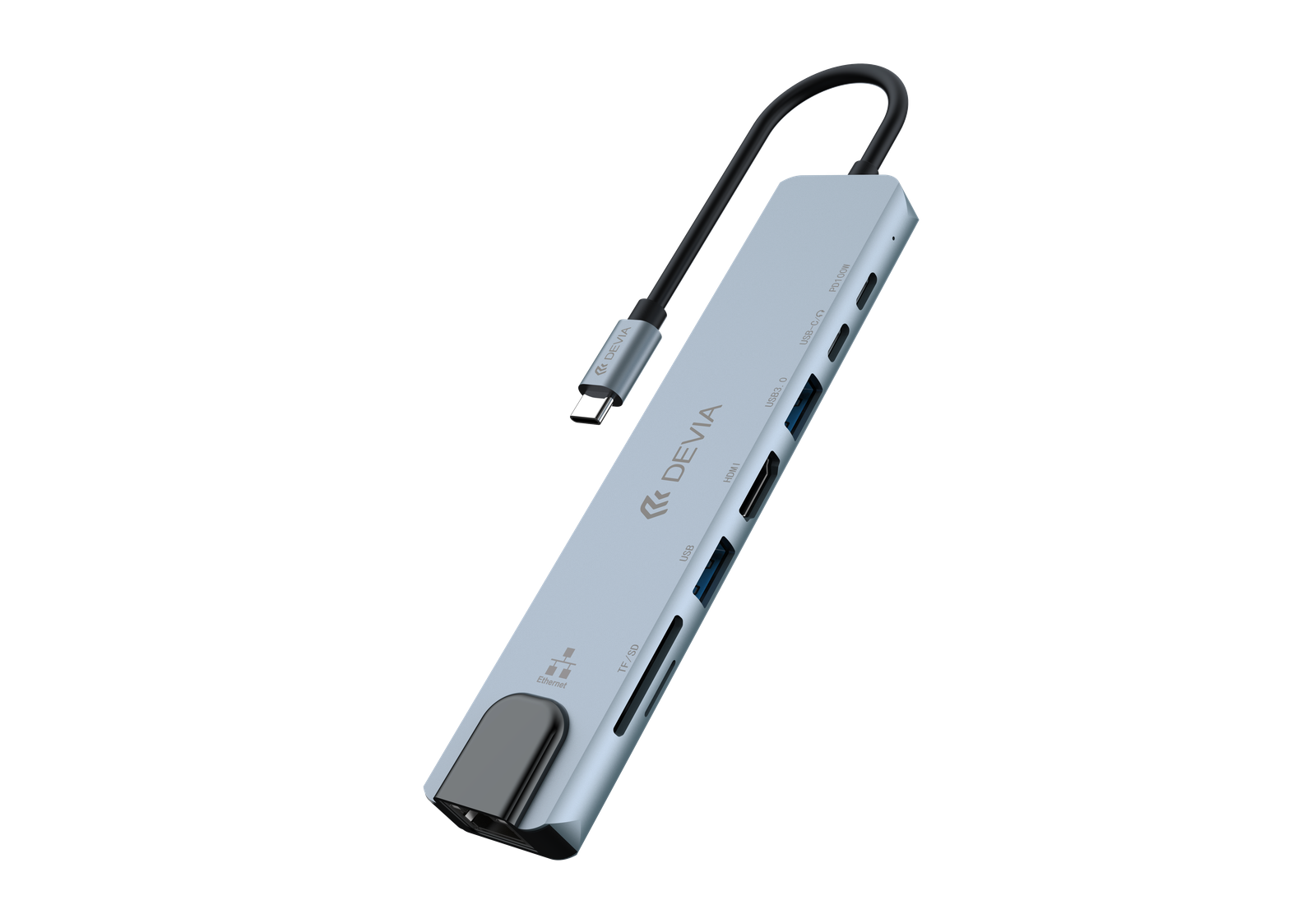 Devia EC706 8in1 Multi PD HUB Adapter - Grafit