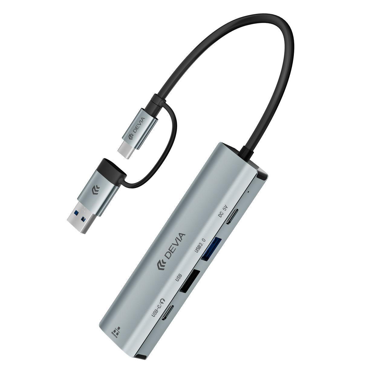 Devia EC701 Pro2 5in1 Multi PD HUB Adapter - Grafit