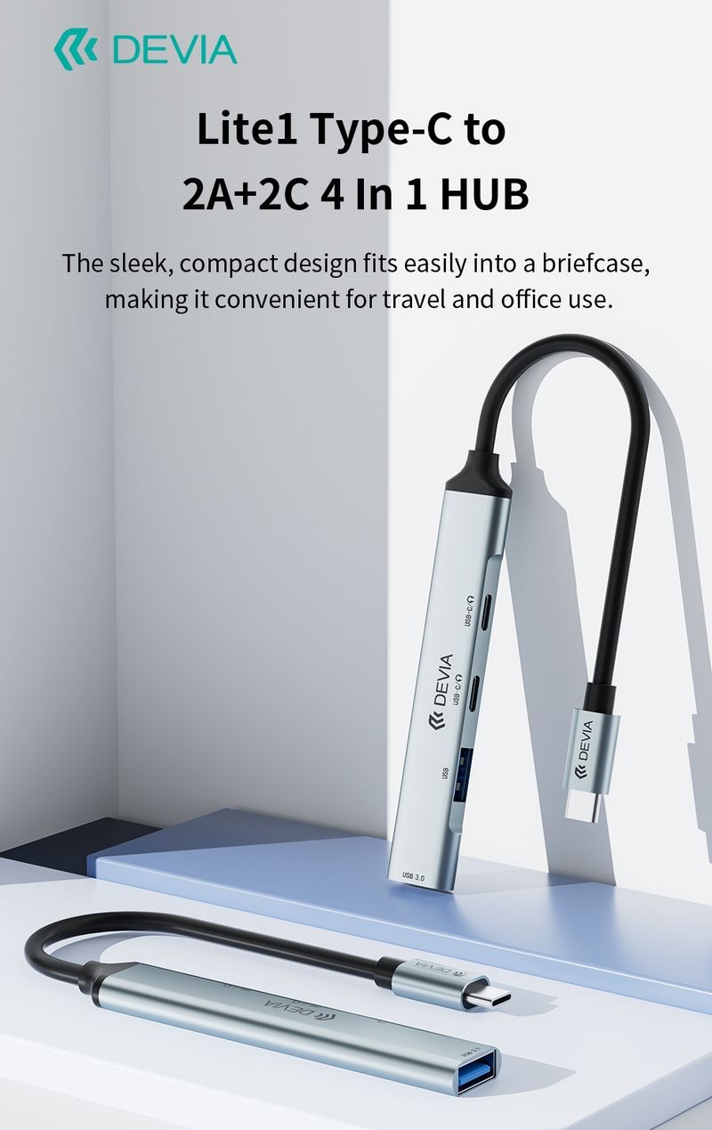 Devia EC707 Lite1 4in1 Multi PD HUB Adapter - Grafit