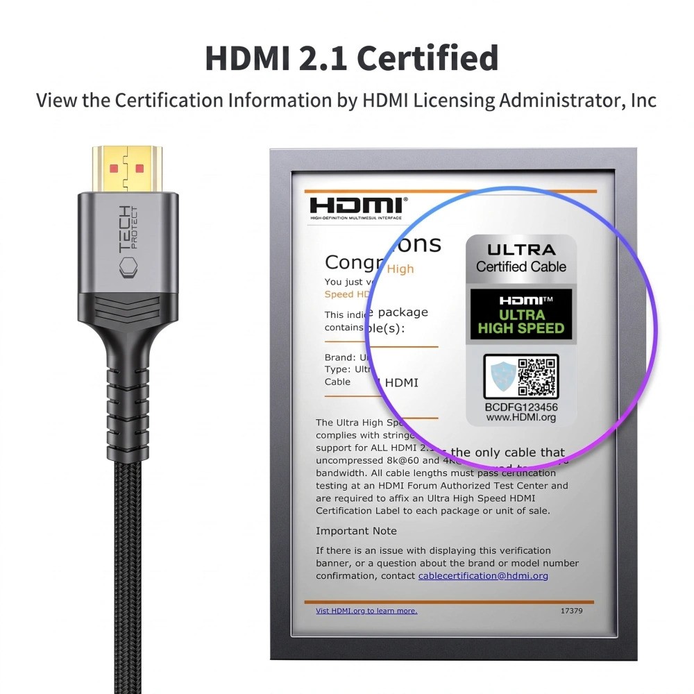 Tech-Protect ULTRABOOST HDMI 2.1 4K 120HZ / 8K 60HZ 200CM Kábel - Fekete