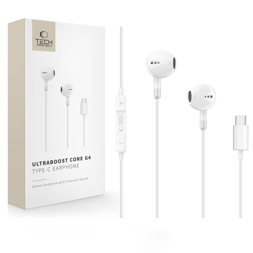 Tech-Protect UltraBoost G4 Type-C Headset - Fehér