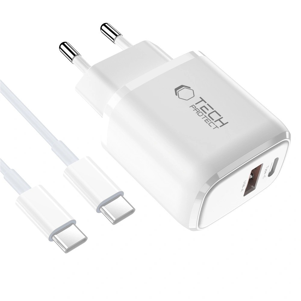 Tech-Protect NCA30 QC3.0 PD 30W Hálózati Töltőfej + USB Type-C Töltőkábel