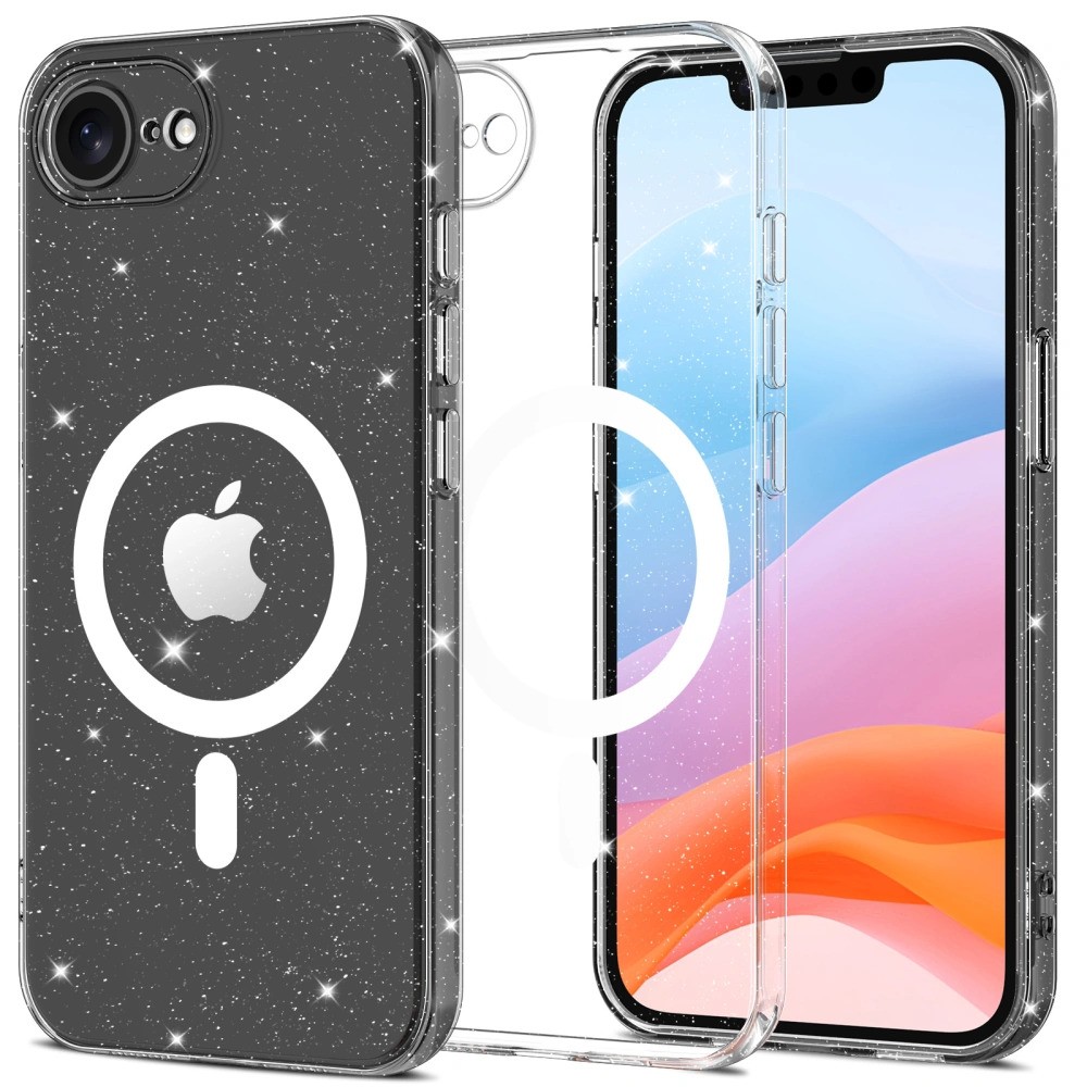 Apple iPhone 16E/17E Tech-Protect FlexAir Glitter Magsafe Hátlap - Átlátsz