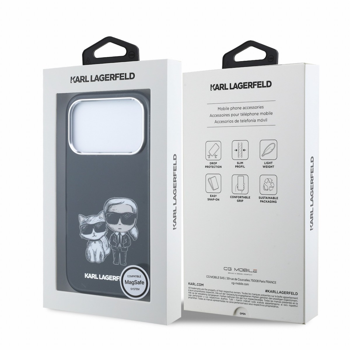 Apple iPhone 18 Pro KARL LAGERFELD KLHMP18L6PWKCIDK Magsafe Hátlap - Feket