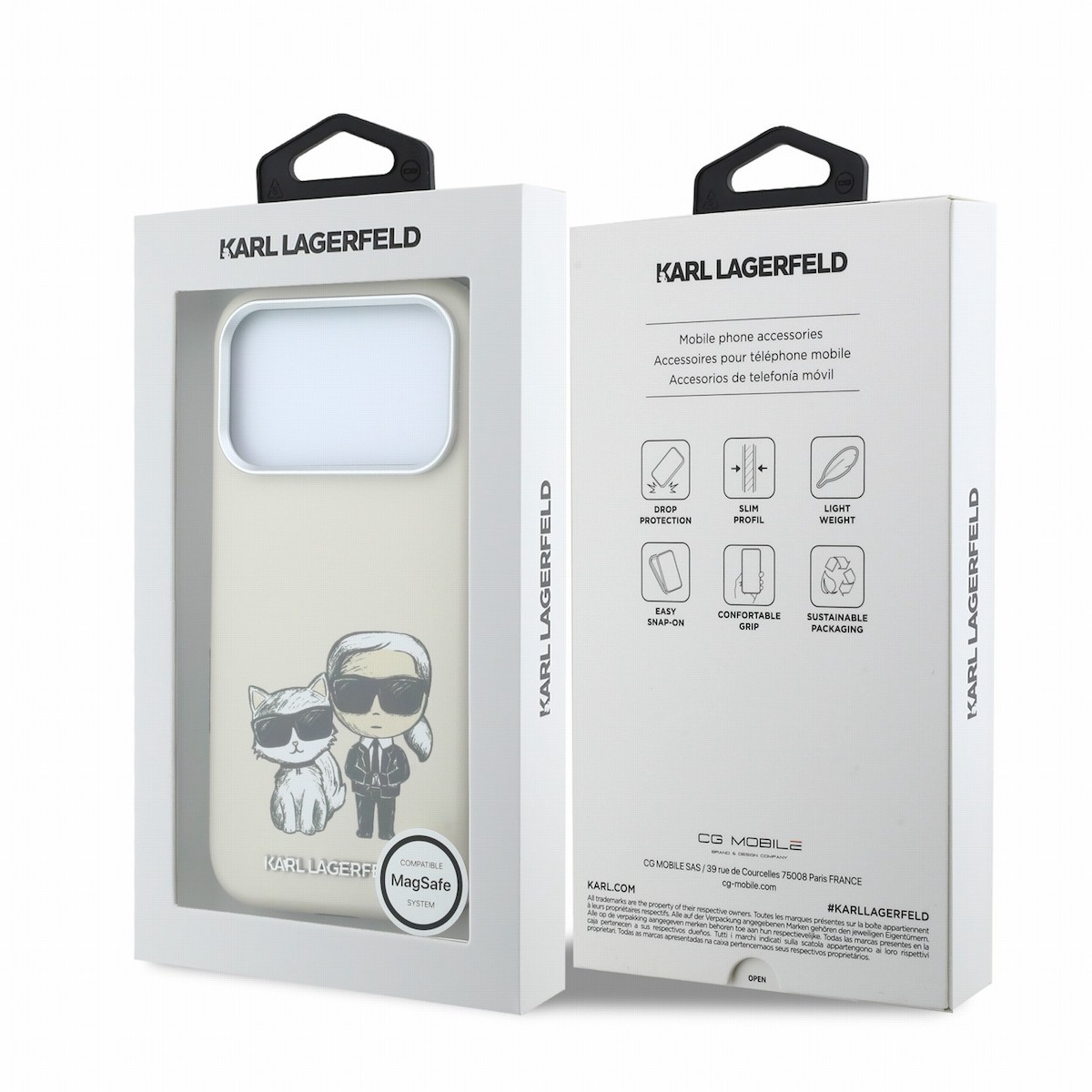 Apple iPhone 18 Pro KARL LAGERFELD KLHMP18L6PWKCIDE Magsafe Hátlap - Bézs