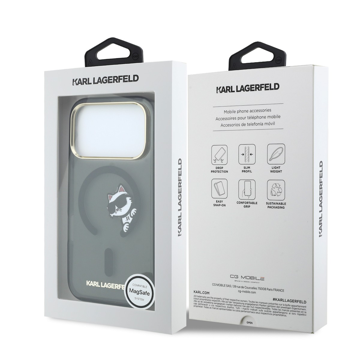 Apple iPhone 18 Pro KARL LAGERFELD KLHMP18L6HCPSCK Magsafe Hátlap - Fekete