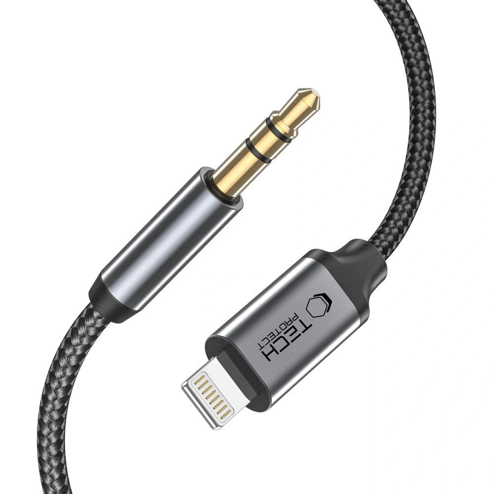 Tech-Protect Lightning to 3.5mm Jack AUX 1M Átalakító - Fekete