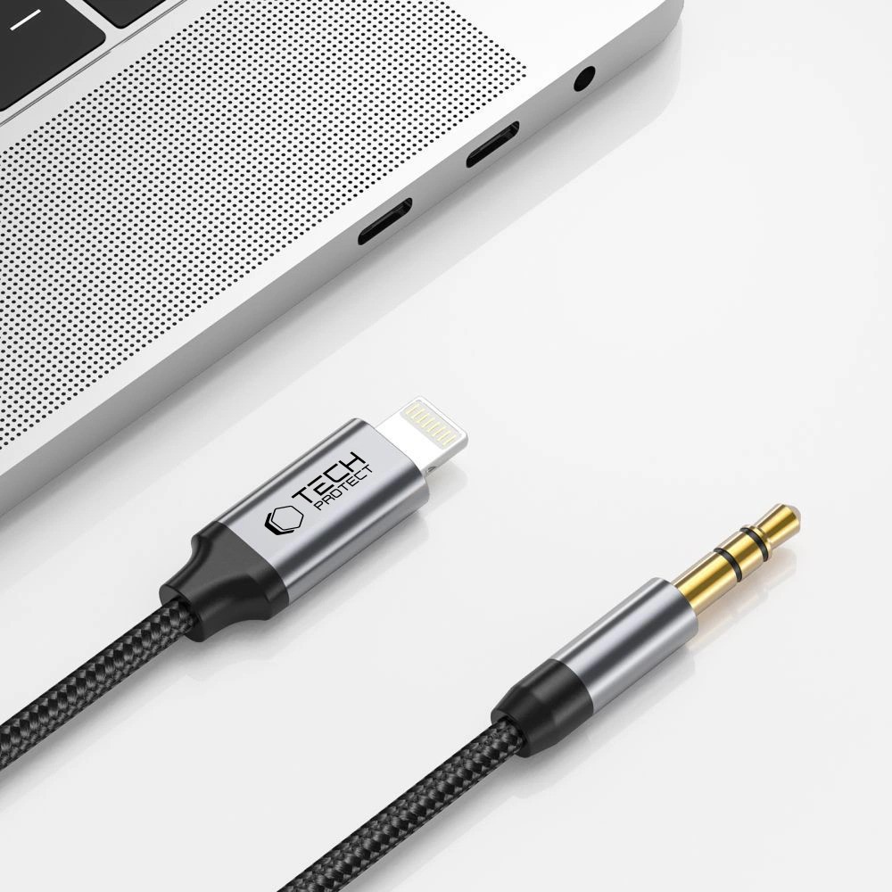 Tech-Protect Lightning to 3.5mm Jack AUX 1M Átalakító - Fekete