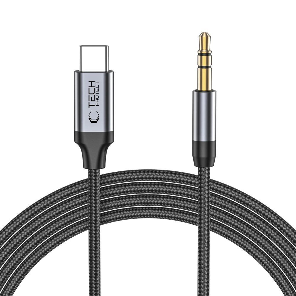 Tech-Protect Type-C to 3.5mm Jack AUX 1M Átalakító - Fekete