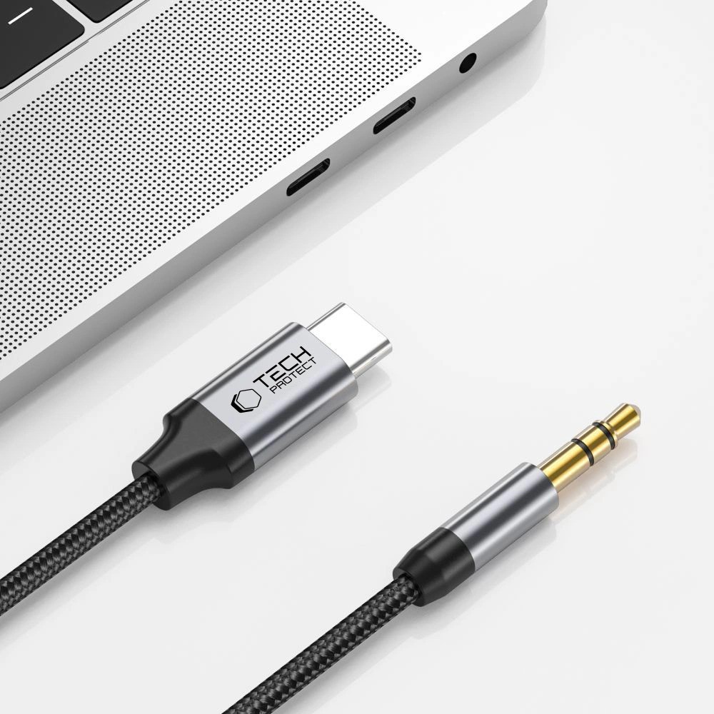 Tech-Protect Type-C to 3.5mm Jack AUX 1M Átalakító - Fekete