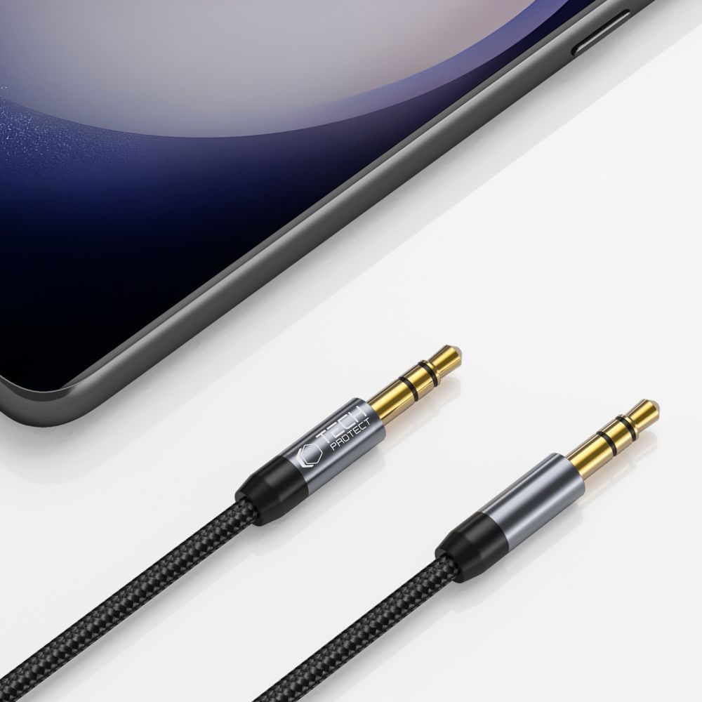 Tech-Protect UltraBoost 3.5mm Jack AUX 1.5M Kábel - Fekete