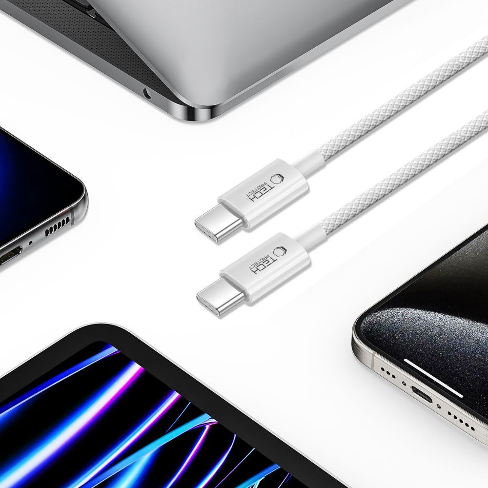 Tech-Protect UltraBoost 60W 3A USB Type-C 2M Adatkábel - Fehér