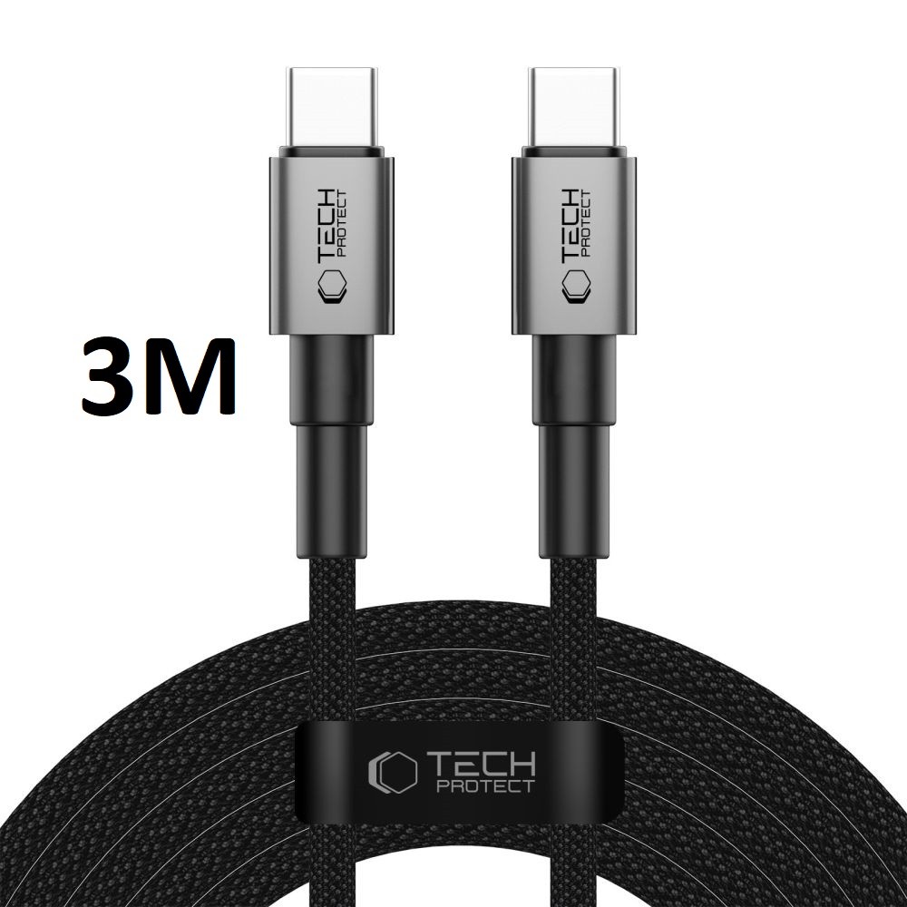 Tech-Protect UltraBoost 100W 5A USB Type-C 3M Adatkábel - Fekete