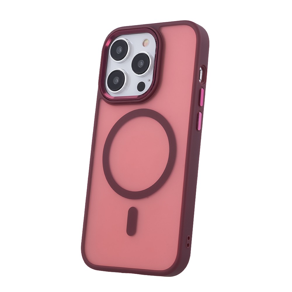 Apple iPhone 16 Frozen Magsafe Hátlap - Bordó (Dark Cherry)