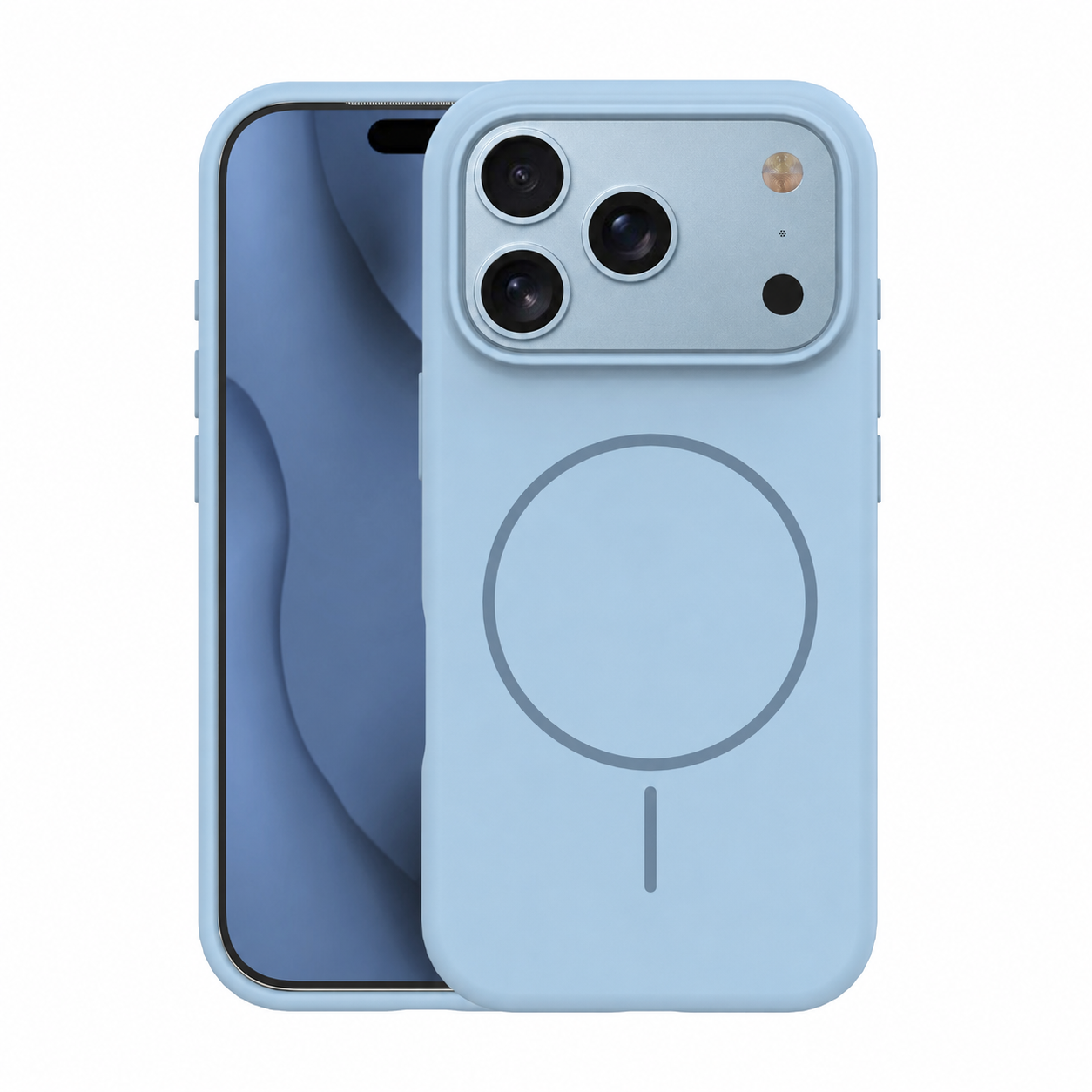 Apple iPhone 17 Pro/18 Pro Szilikon Thin Mag Magsafe Hátlap - Világoskék