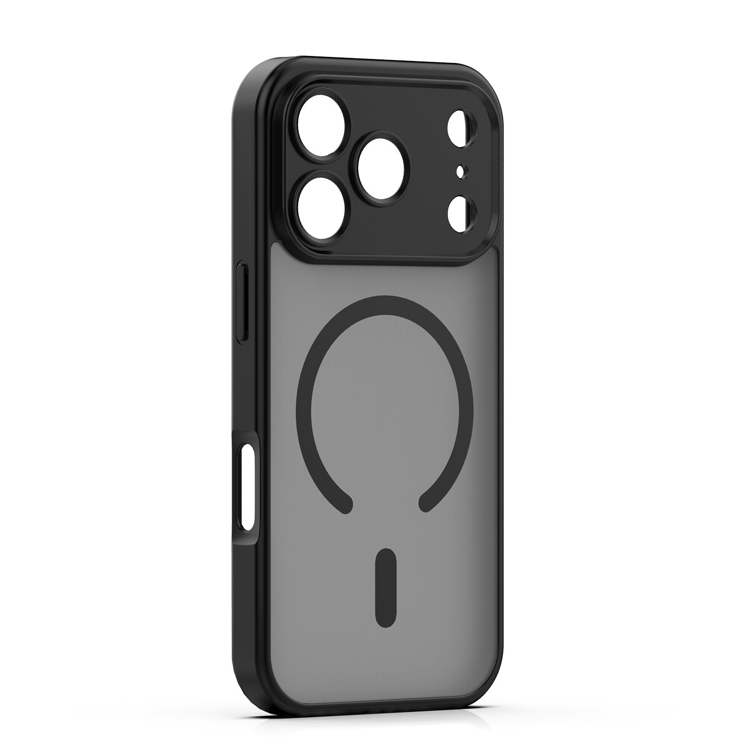 Apple iPhone 17 Pro Max/18 Pro Max Szilikon Mag Matt Magsafe Hátlap - Feke
