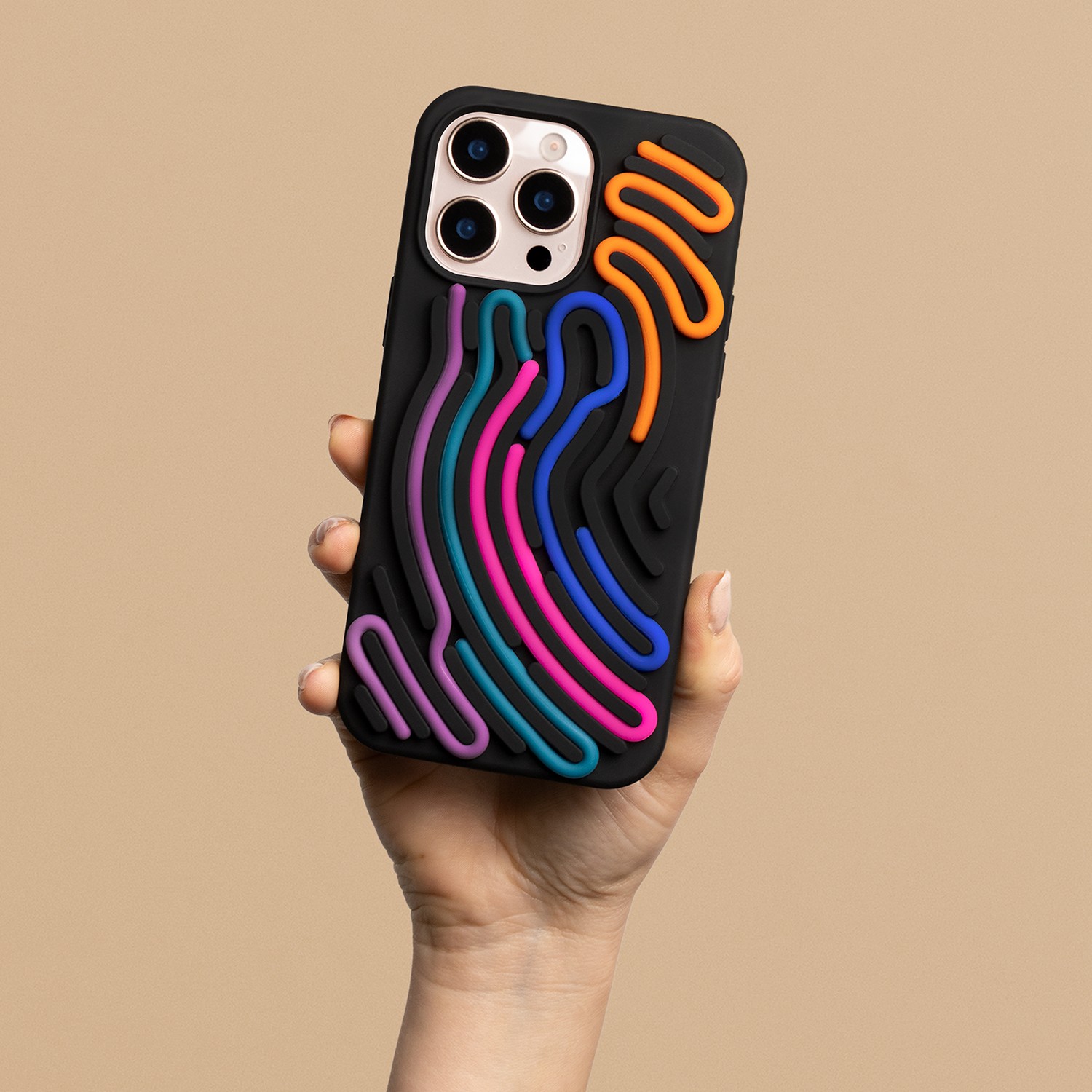 Apple iPhone 17 DIY Snake Silicon Hátlap - Fekete