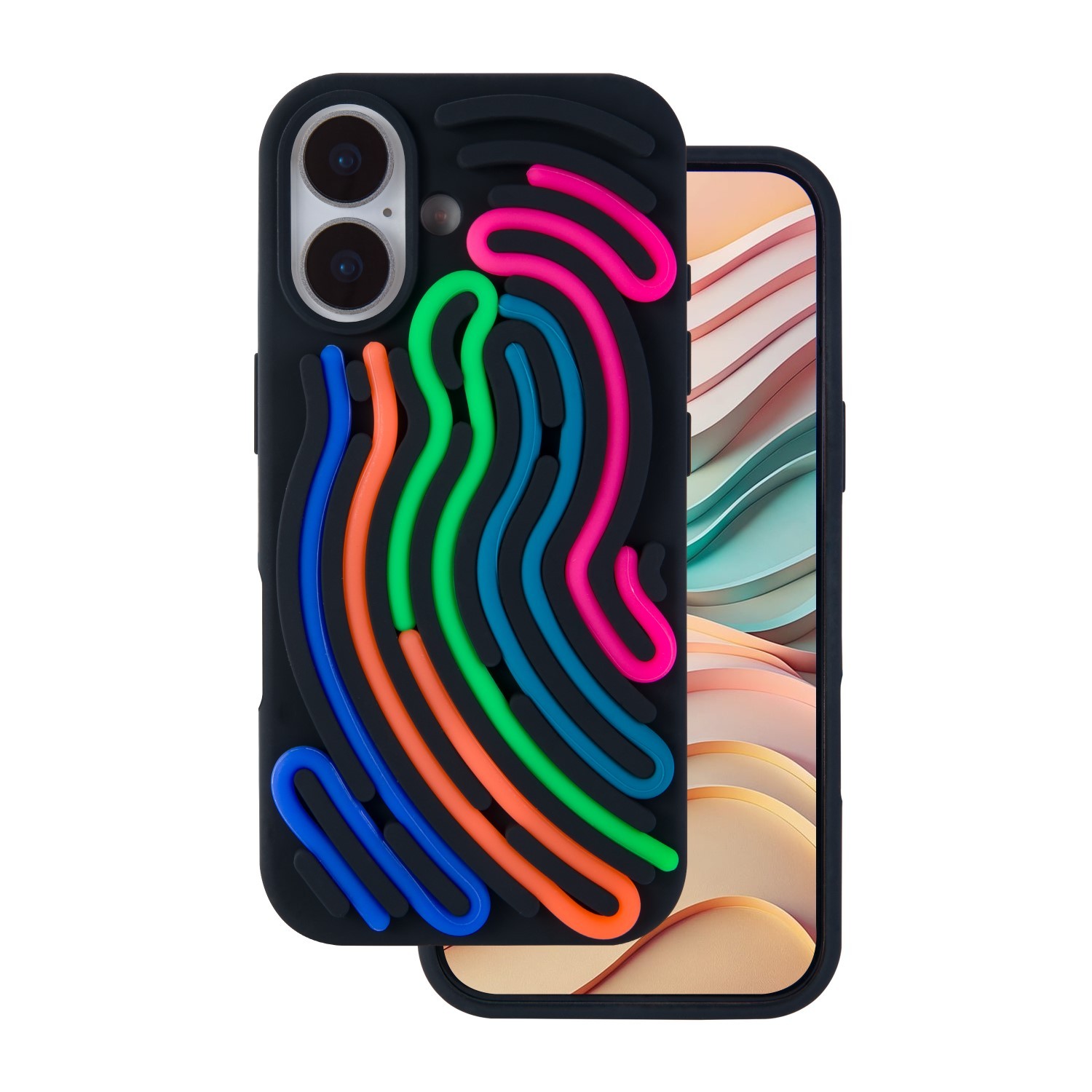 Apple iPhone 17 DIY Snake Silicon Hátlap - Fekete