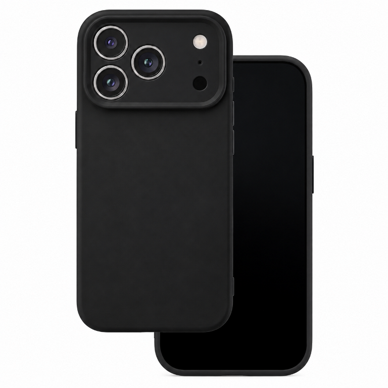 Apple iPhone 17 Pro/18 Pro Silicon Hátlap - Fekete