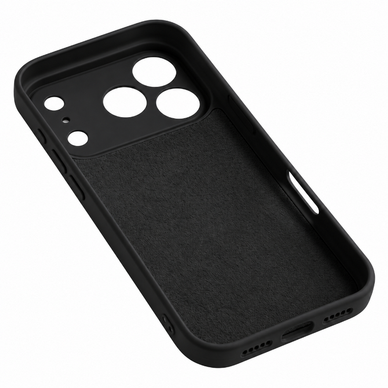 Apple iPhone 17 Pro/18 Pro Silicon Hátlap - Fekete