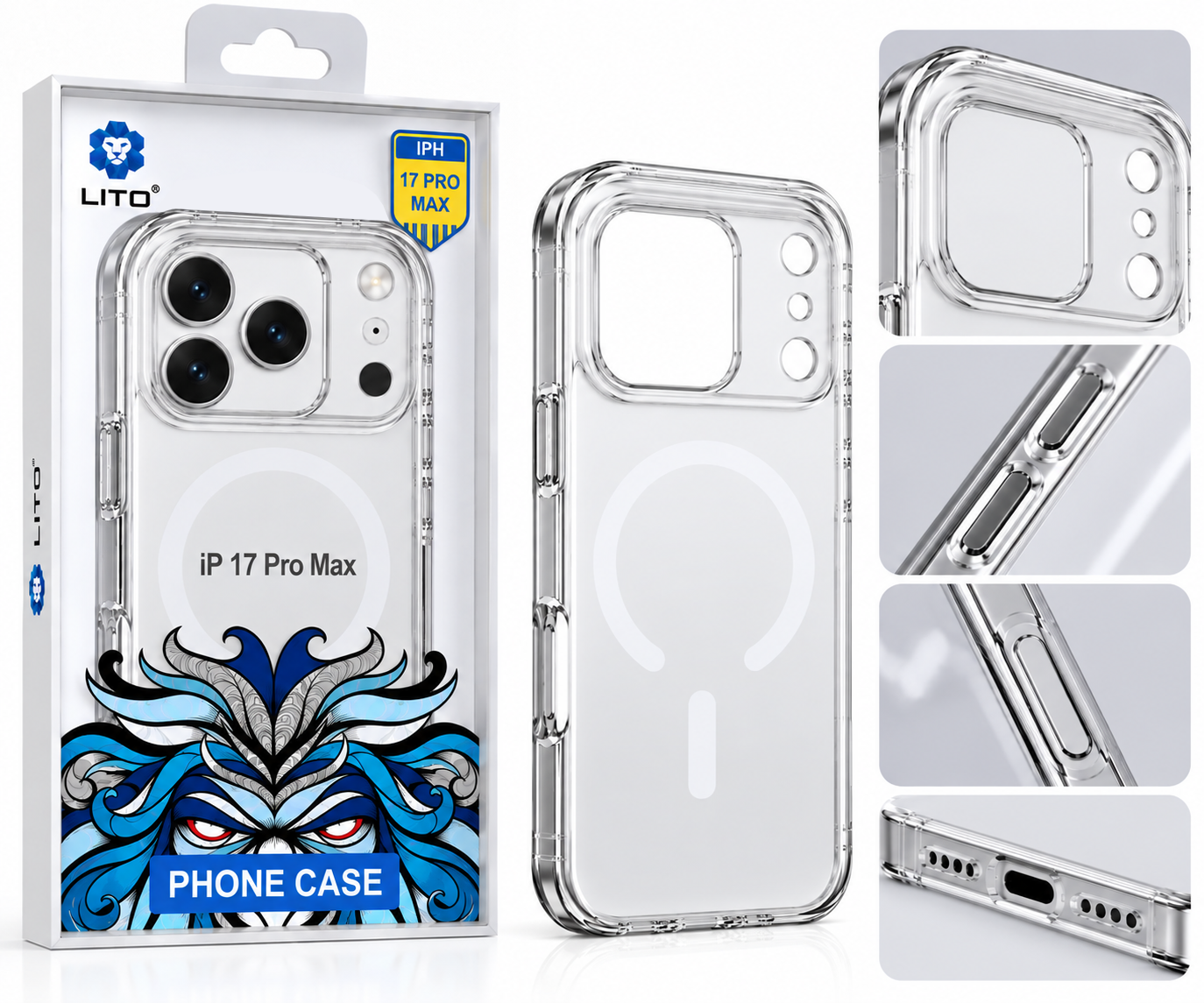 Apple iPhone 17 Pro Max Lito Crystal Magsafe Hátlap - Átlátszó
