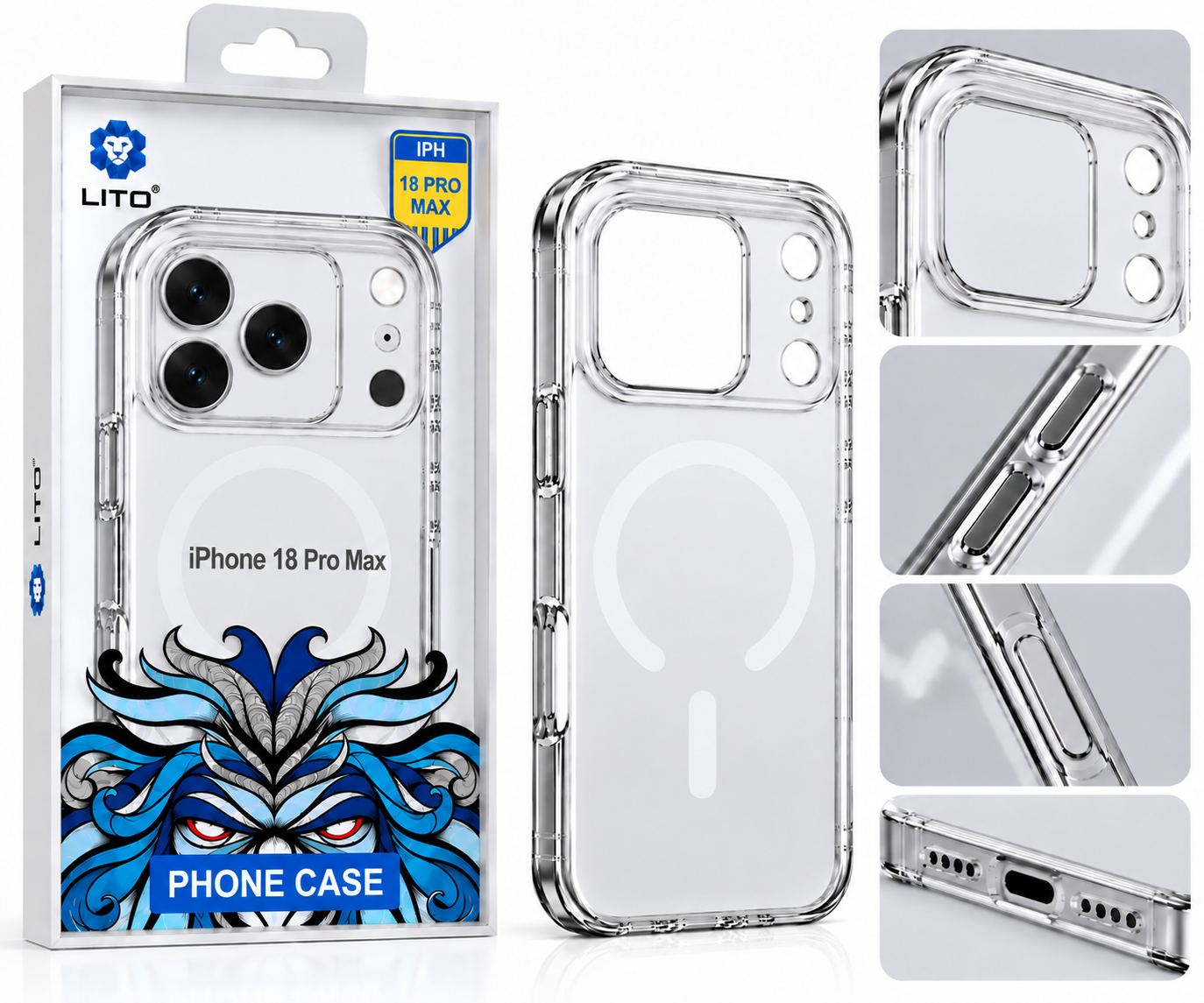 Apple iPhone 18 Pro Max Lito Crystal Magsafe Hátlap - Átlátszó