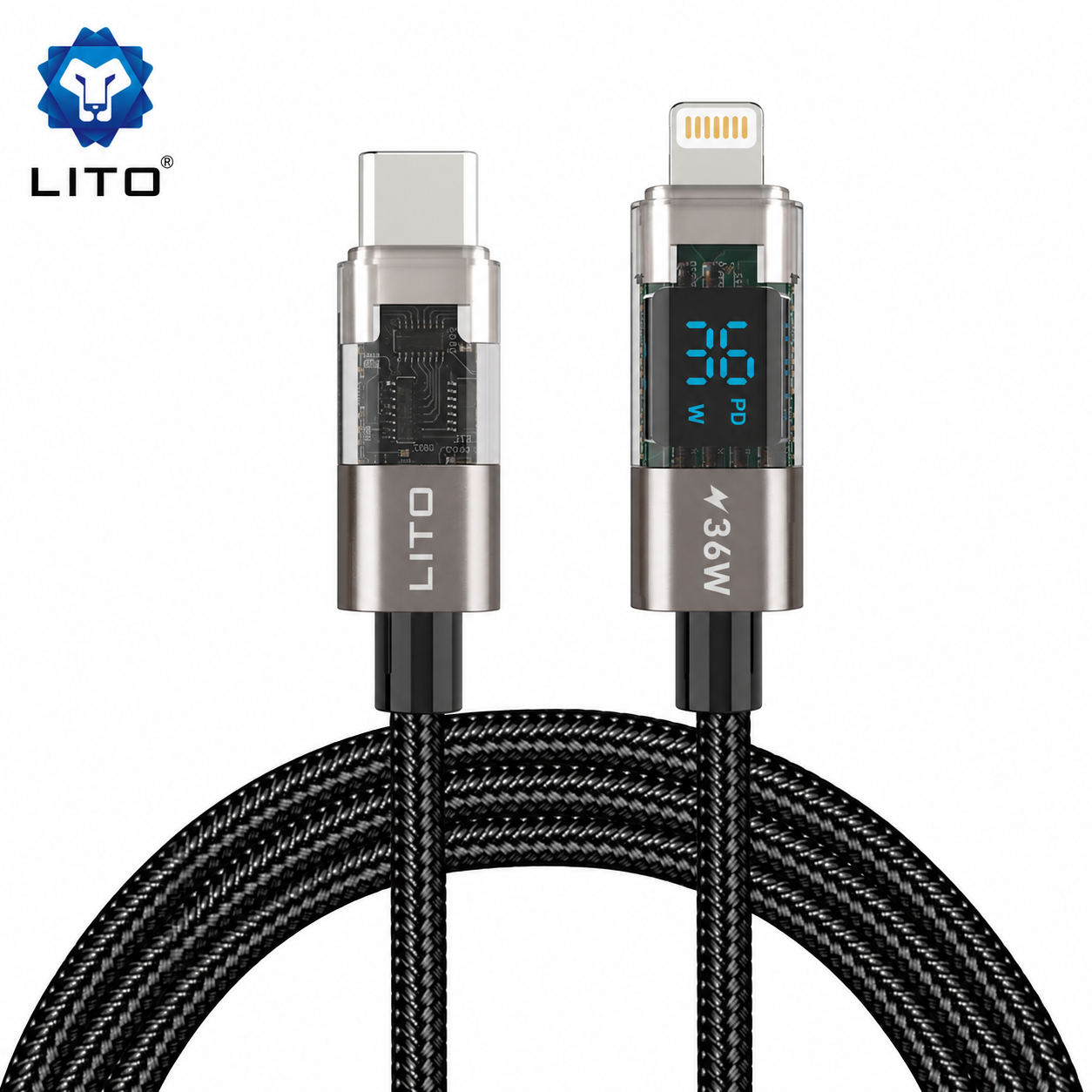 Lito LD09 Super Fast PD 36W USB Type-C to Lightning 1.2M Digitális Adatkáb