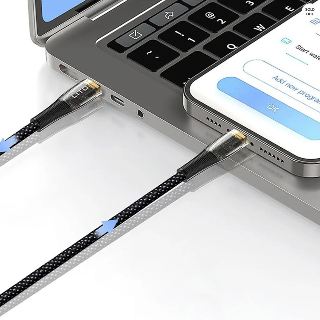 Lito LD01CC Fast PD 60W USB Type-C 1.2M Adatkábel - Fekete