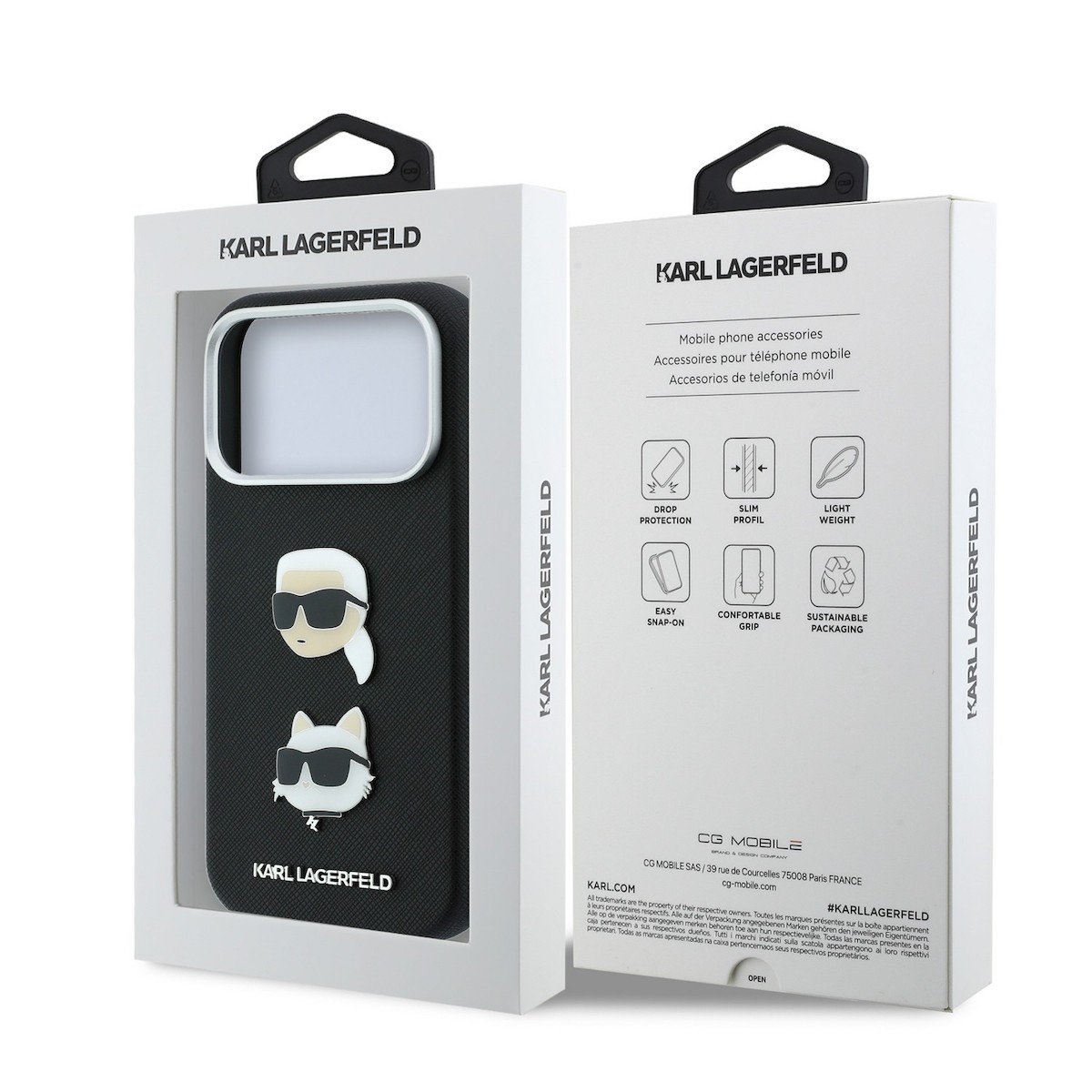Apple iPhone 17 Pro/18 Pro KARL LAGERFELD KLHCP18LPSWFDHPK Hátlap - Fekete