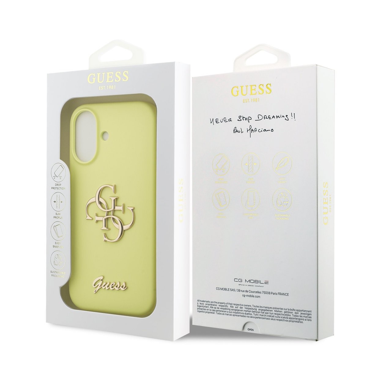 Apple iPhone 17 GUESS GUHCP17SSC4GLMY Liquid Silicone Hátlap - Sárga