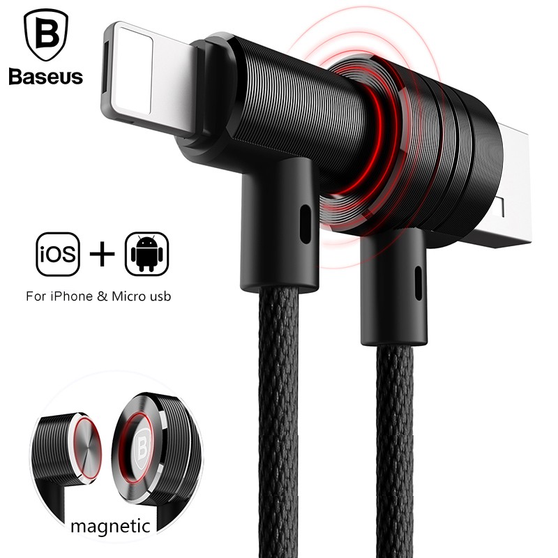 Baseus T-Type Magnet Lightning 1M Adatkábel - Fek