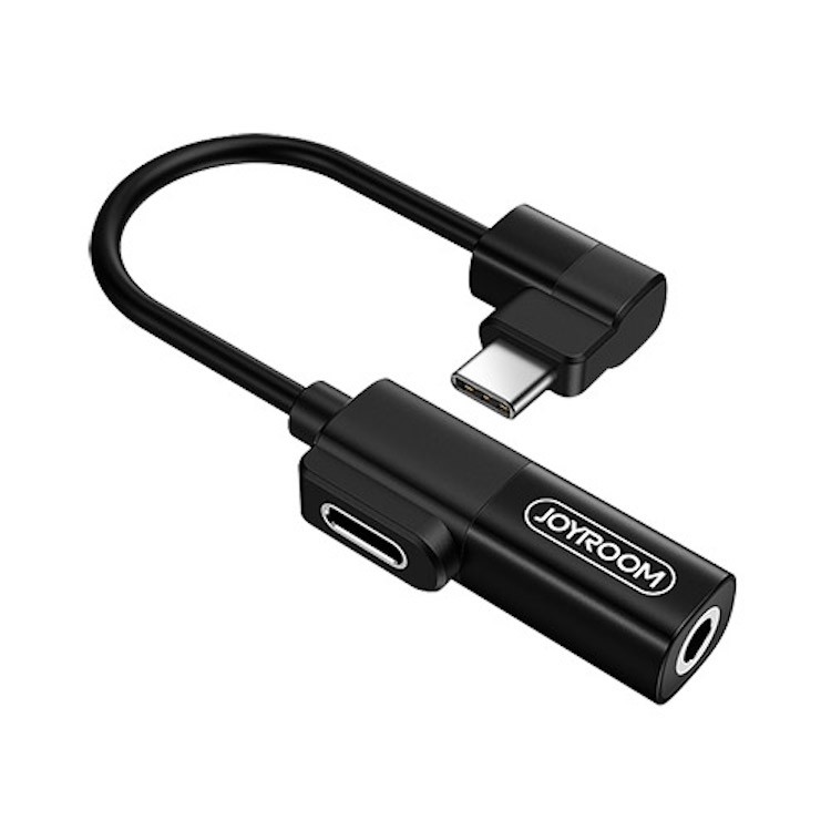 JOYROOM S-M361 Elf 4-1 USB Type-C Audió és Töltő Adapter - Fekete