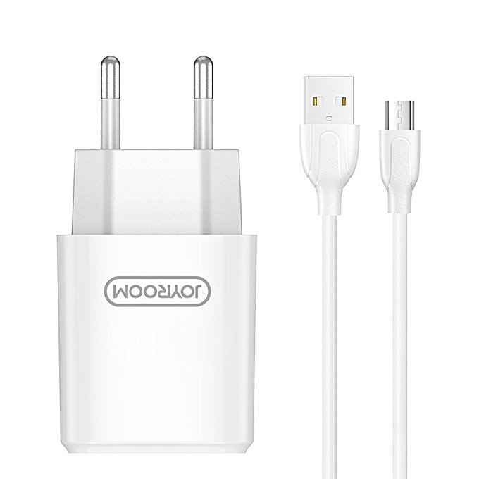 Joyroom L-M226 2.4A 2xUSB Hálózati Töltőfej + 1m Micro USB Töltőkábel - Fe