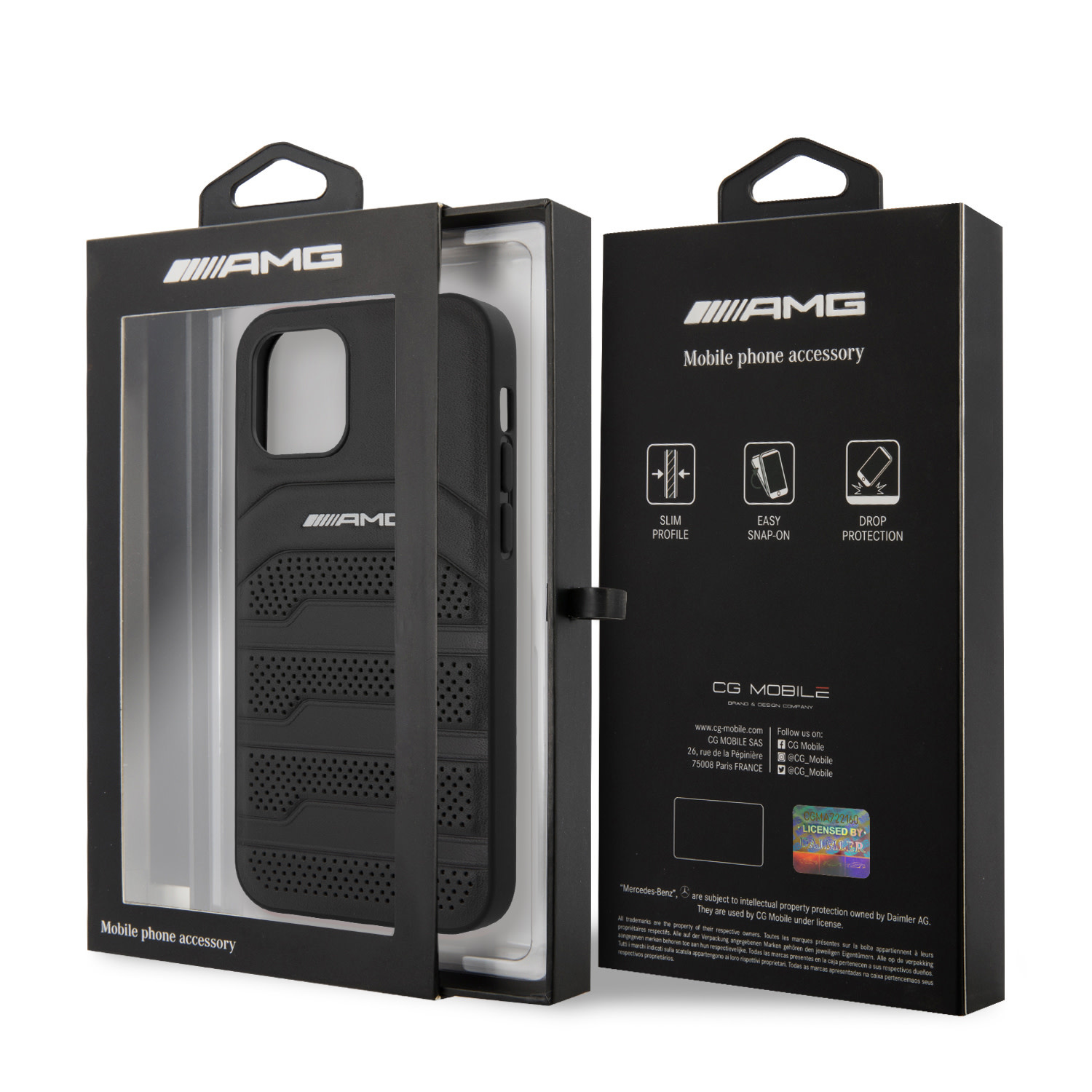 AMG iPhone 12 - 12 Pro hátlaptok - Fekete - Perfor