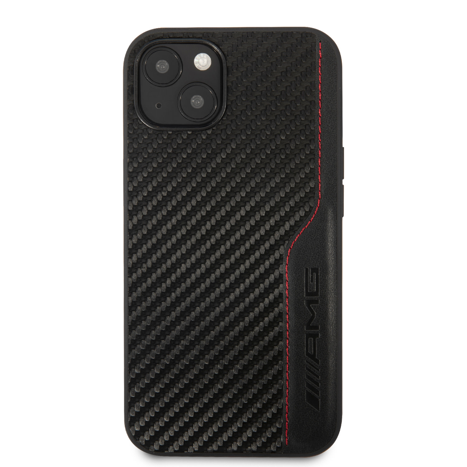 AMG hátlaptok iPhone 13 - Carbon - Red Stitching -