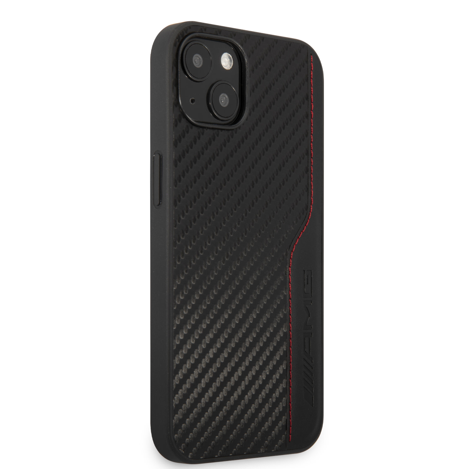 AMG hátlaptok iPhone 13 - Carbon - Red Stitching -