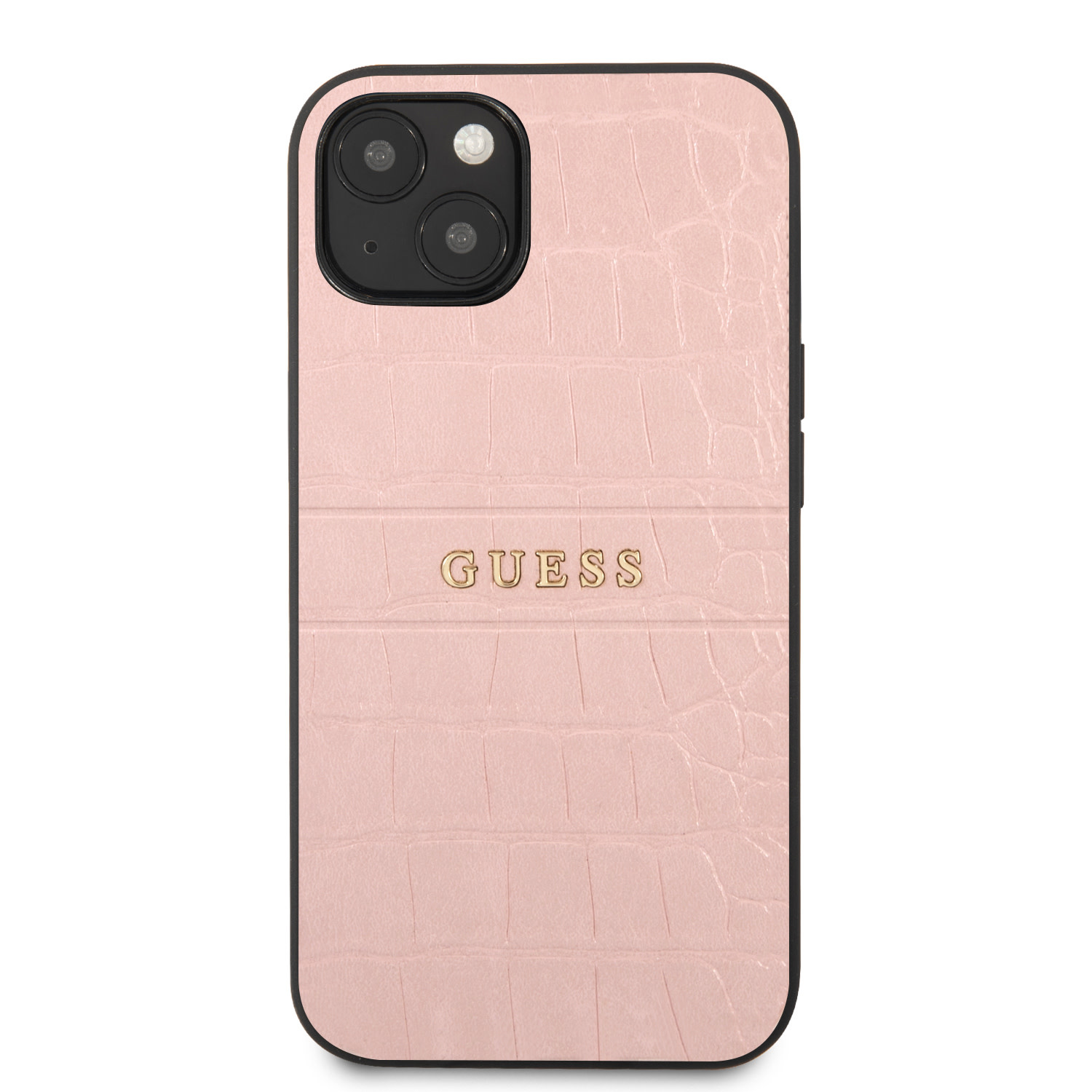 Guess iPhone 13 hátlaptok - Croco Lines - Pink