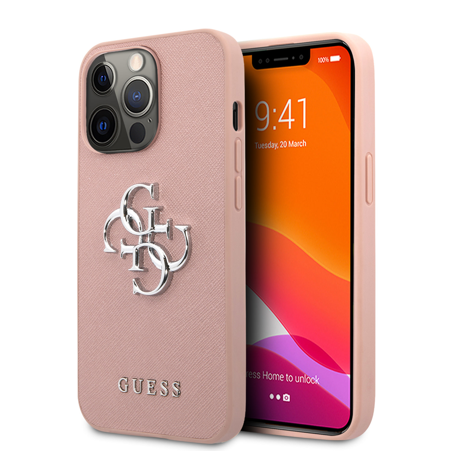 Guess iPhone 13 Pro hátlaptok- Big 4G Logo - Pink