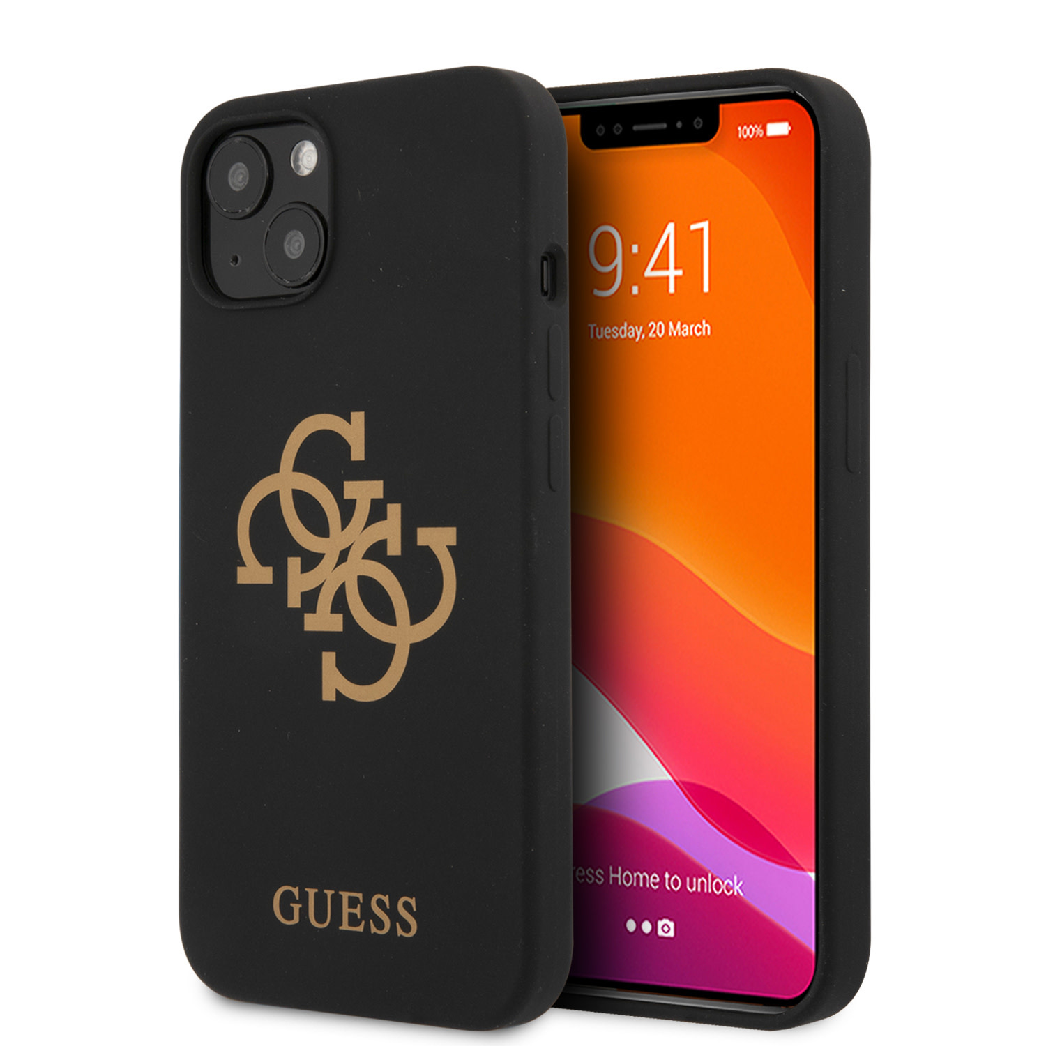 Guess iPhone 13 Minihátlaptok - Arany 4G Logo - Fe