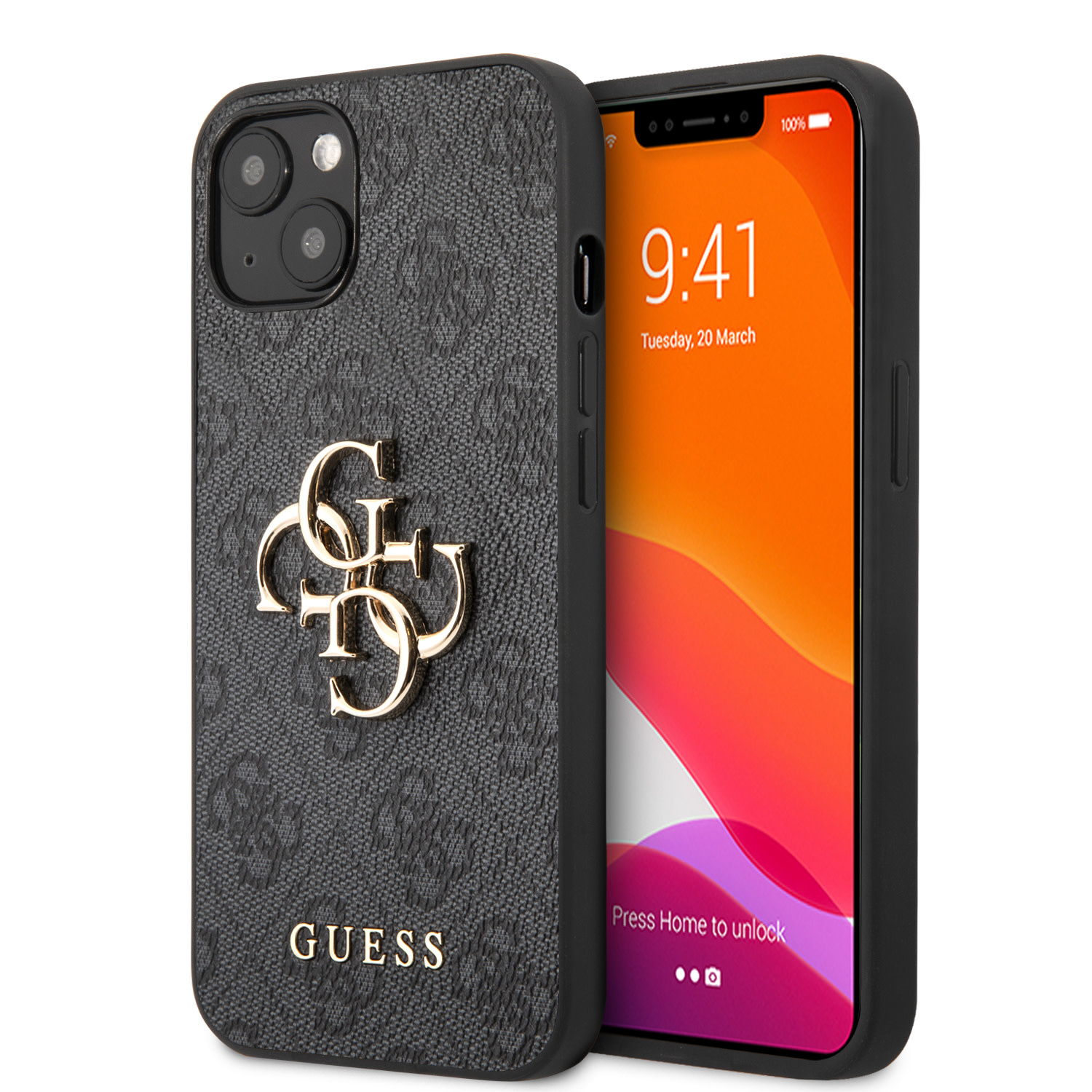 Guess iPhone 13 Mini hátlaptok - Arany 4G Logo - S