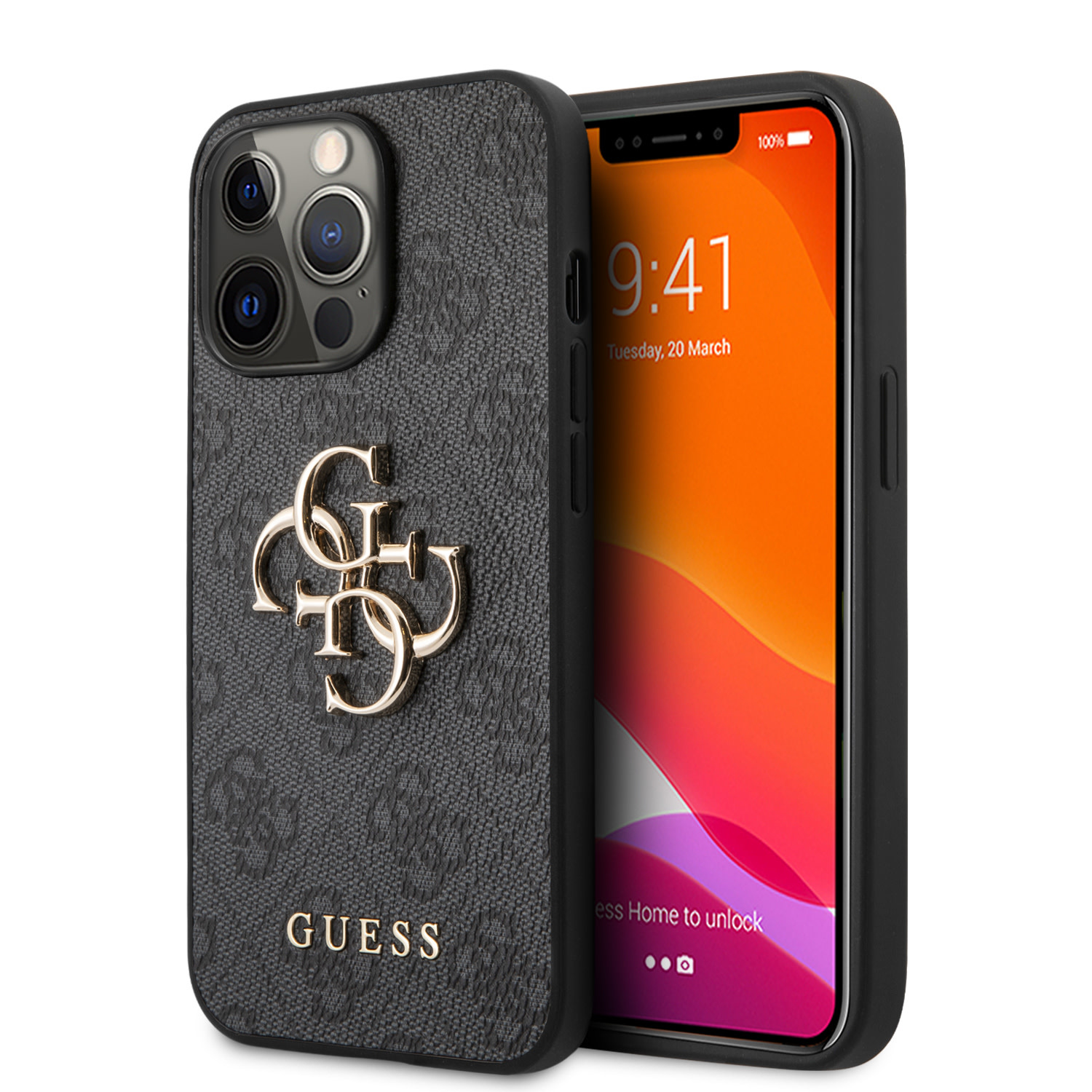 Guess iPhone 13 Pro hátlaptok - Arany 4G Logo - Sz