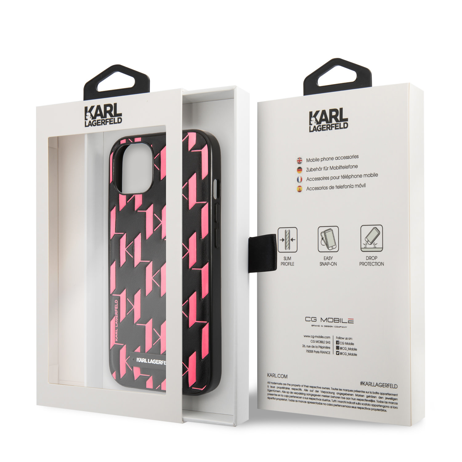 Karl Lagerfeld iPhone 13 Hardcase - Monogram Plaqu