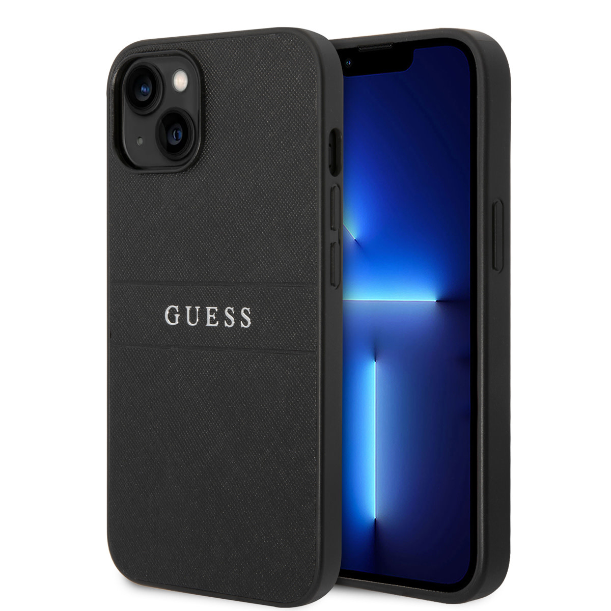Guess iPhone 14 Hardcase Backcover - Saffiano - Bl