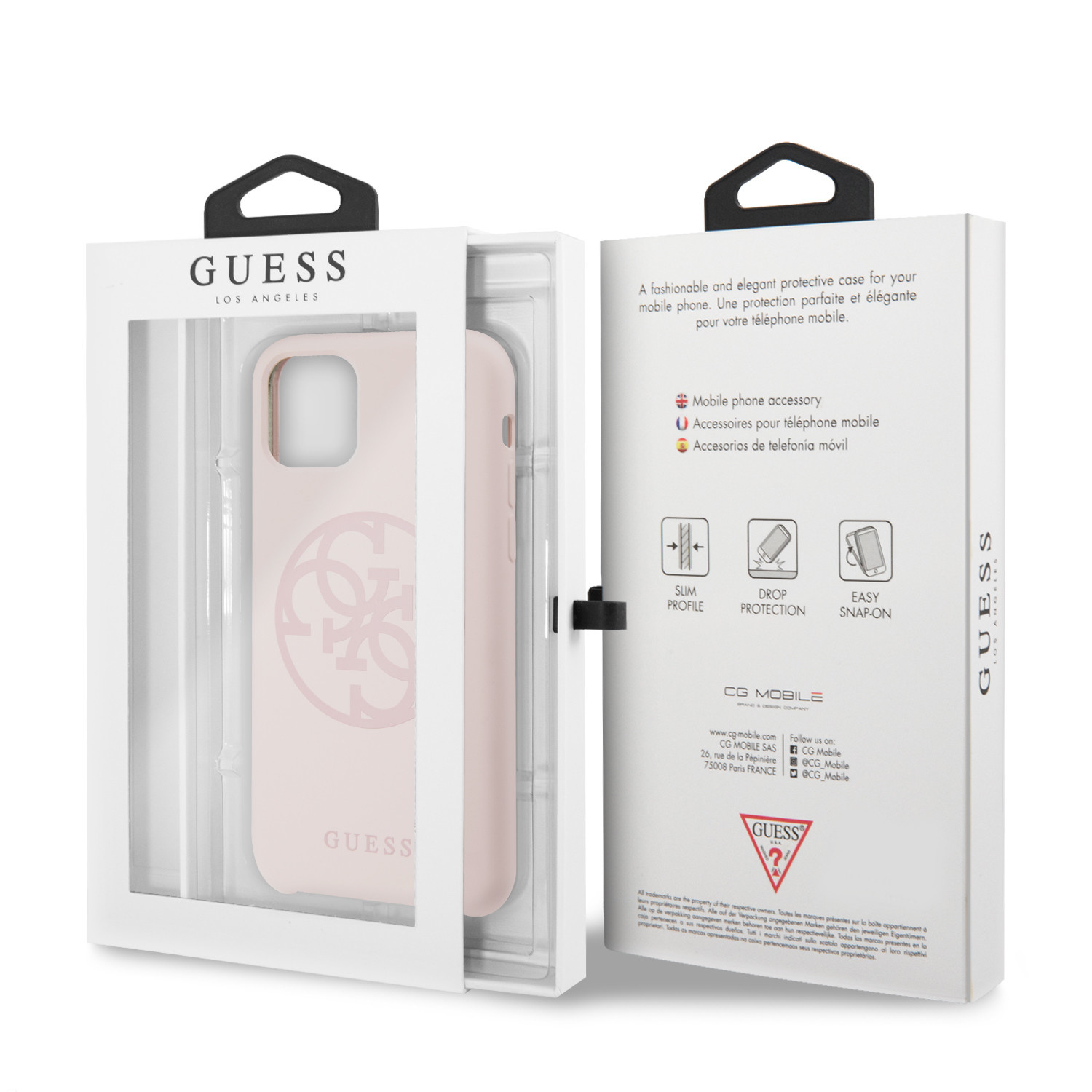 Apple iPhone 11 Pro Guess hátlaptok Pink Logo